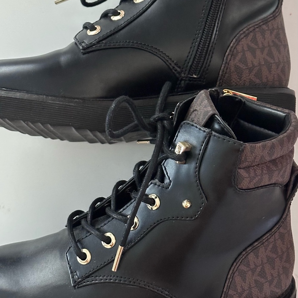 Michael Kors Black Lace-Up Boots